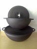 Вок (wok) чугунный для приготовления плова, шурпы 5,5 л  с чугуной крышкой
