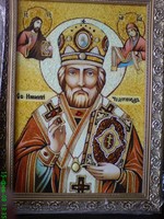 Икона из янтаря «Николай Чудотворец»