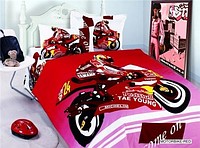 Комплект — MOTORBIKE RED — сатин детский