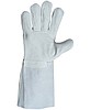 VV047 КРАГИ спилковые серые длинная, пятипалые, без подкладки, длина 350-360мм.
